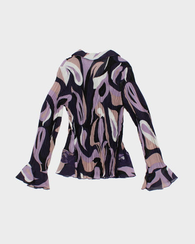 Y2k 00s Jessica Pleated Ruffle Shirt - M