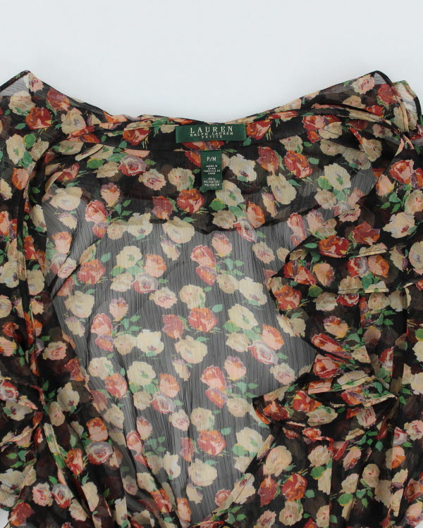 Vintage 00s Ralph Lauren Floral Mesh Wrap Shirt - M