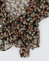 Vintage 00s Ralph Lauren Floral Mesh Wrap Shirt - M