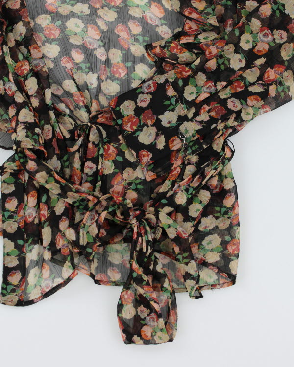 Vintage 00s Ralph Lauren Floral Mesh Wrap Shirt - M