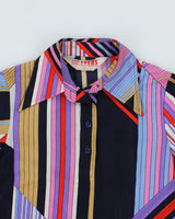 Vintage 70s Stripe 3/4 Sleeve Top - M