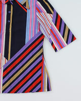 Vintage 70s Stripe 3/4 Sleeve Top - M