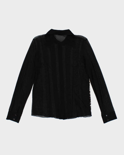 Y2k 00s Mesh Animal Print Shirt - M