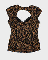 Y2k 00s Guess Leopard Print Top - M