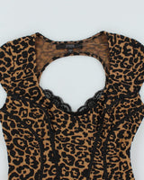 Y2k 00s Guess Leopard Print Top - M