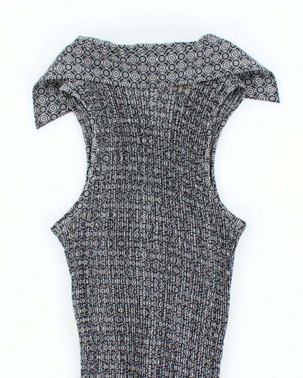 Y2k 00s Jessica Plisse Sleeveless Shirt - M