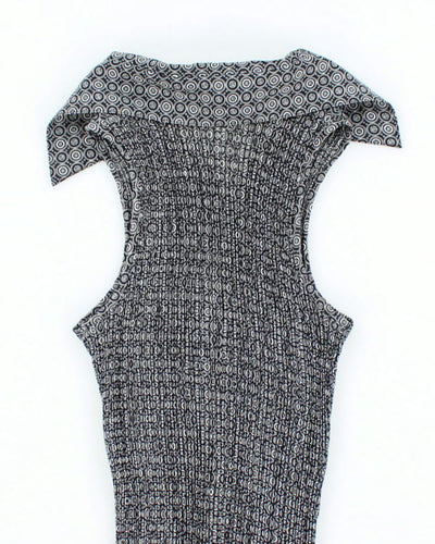 Y2k 00s Jessica Plisse Sleeveless Shirt - M