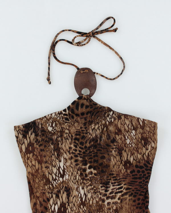 Y2k 00s Le Chateau Animal Print Halter Top - S