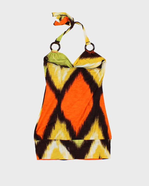Y2k 00s Seduction Patter Halter Top - S