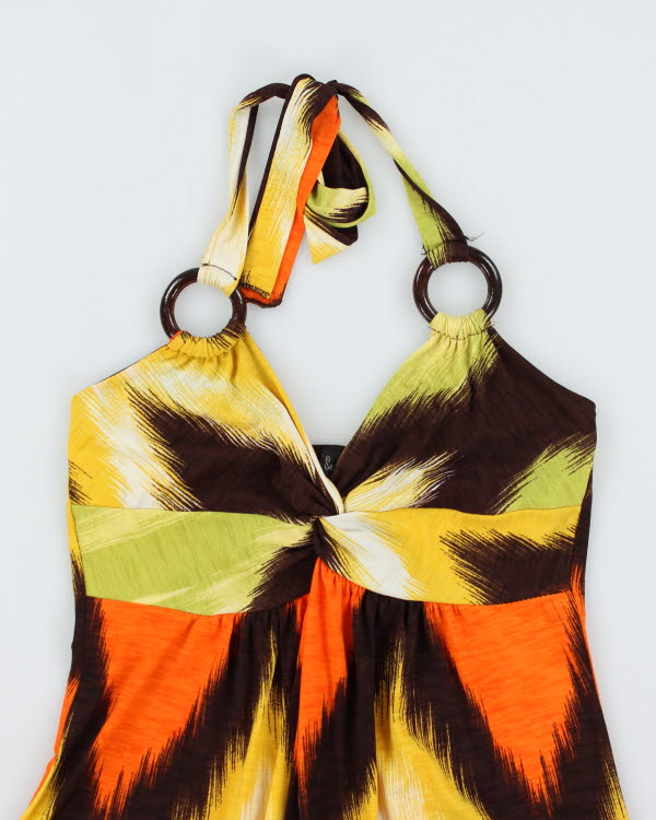 Y2k 00s Seduction Patter Halter Top - S