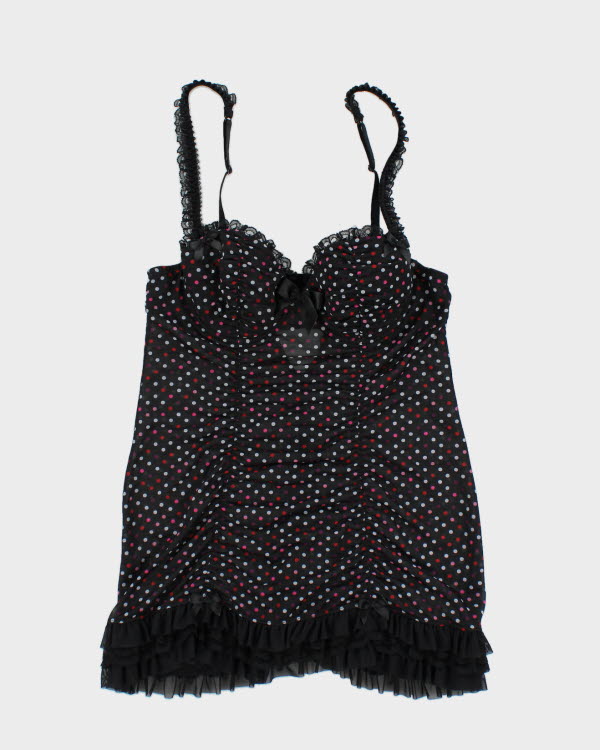 Y2k 00s La Senza Polka Dot Ruffle4 Top - M