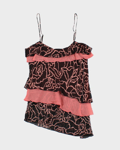Y2k 00s Bebe Silk Ruffle Cami - M