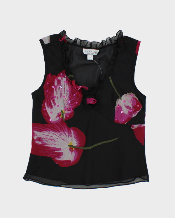 Y2k 00s Papell Ruffle Top - M