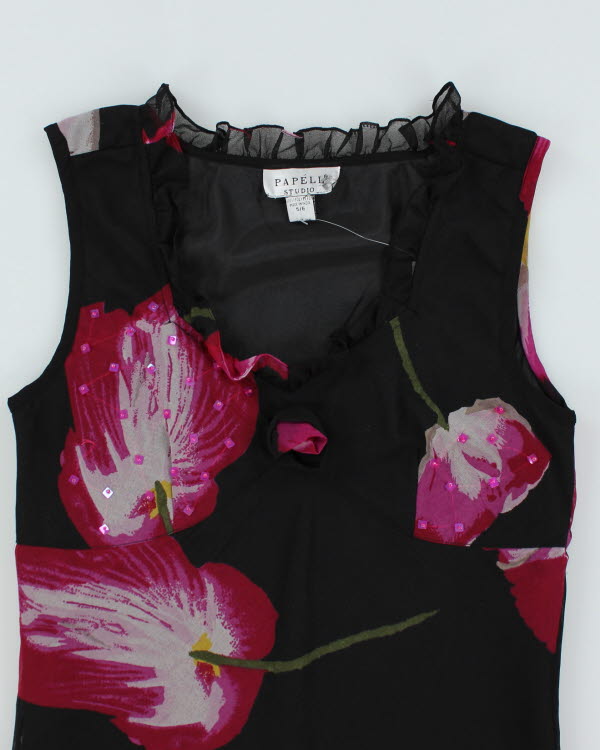 Y2k 00s Papell Ruffle Top - M