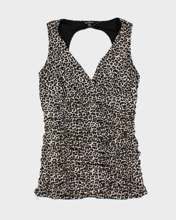 Y2k 00s Le Chateau Leopard Cut-out Top - M