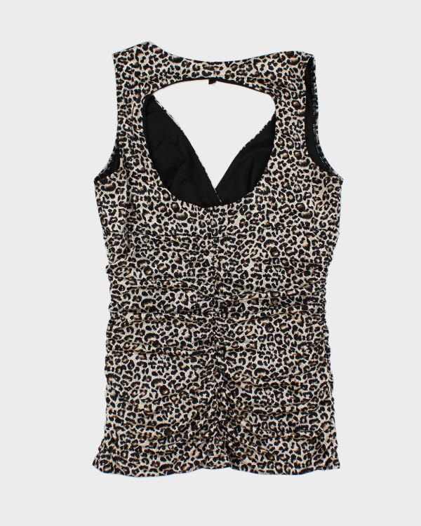 Y2k 00s Le Chateau Leopard Cut-out Top - M