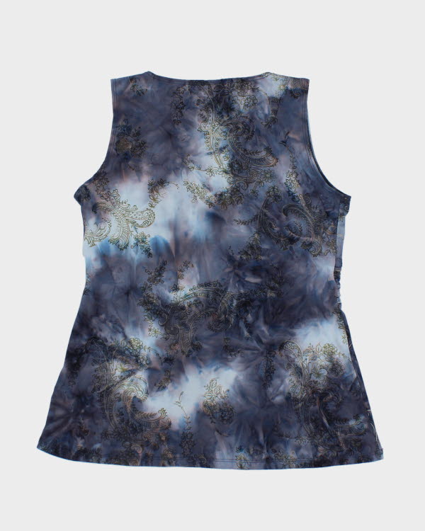 Y2k 00s Paisley Pattern Buckle Top - M