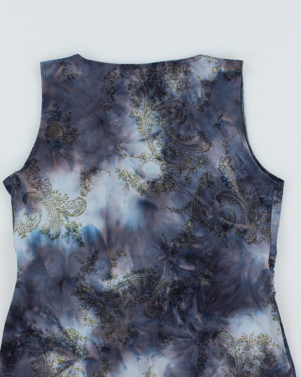 Y2k 00s Paisley Pattern Buckle Top - M