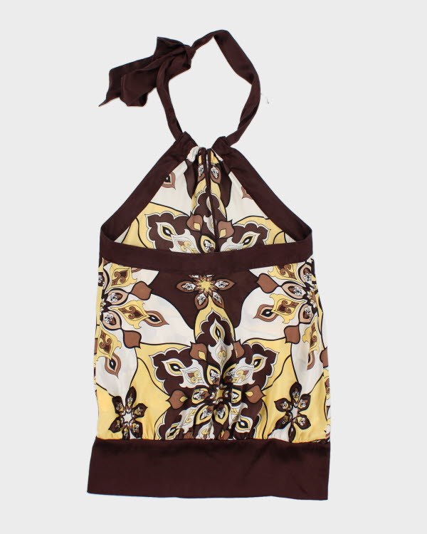 Y2k 00s Bebe Silk Halter Neck Top - XS