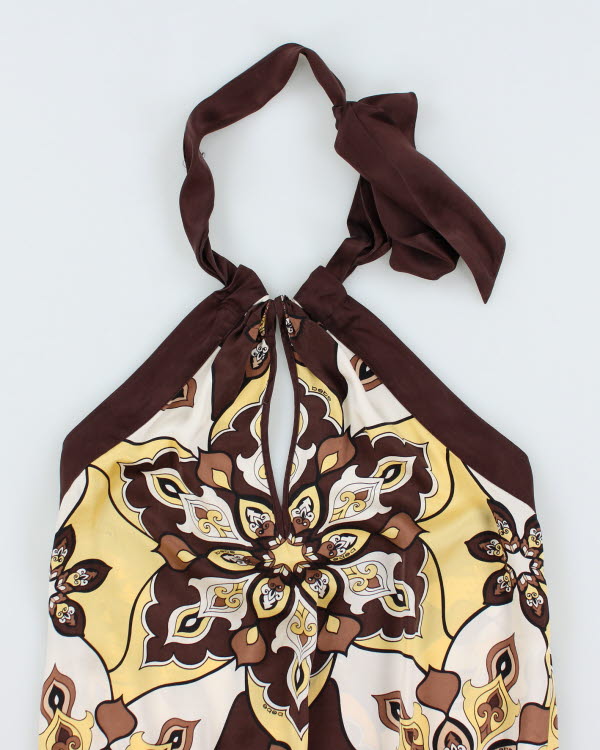 Y2k 00s Bebe Silk Halter Neck Top - XS