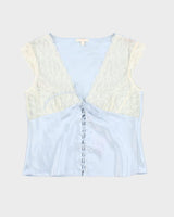Vintage 90s Cherie Lace Up Top - M