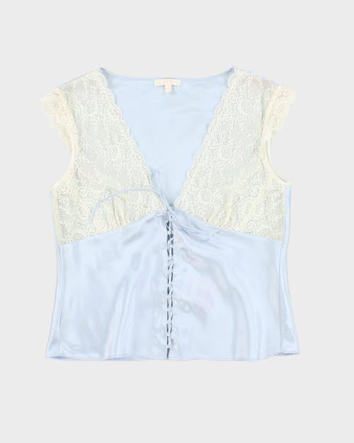 Vintage 90s Cherie Lace Up Top - M
