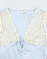 Vintage 90s Cherie Lace Up Top - M