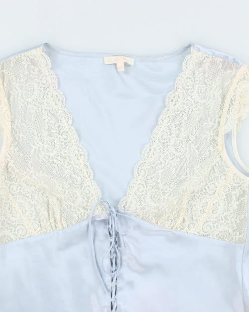 Vintage 90s Cherie Lace Up Top - M