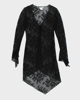 Y2k 00s Jacqueline Conoir Lace Tie Front Top - S