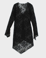 Y2k 00s Jacqueline Conoir Lace Tie Front Top - S