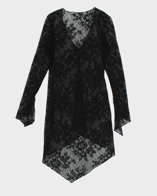 Y2k 00s Jacqueline Conoir Lace Tie Front Top - S