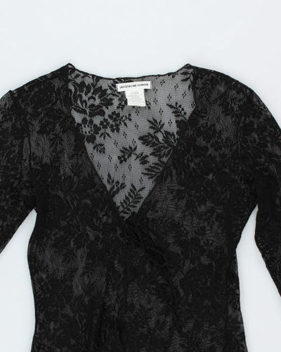 Y2k 00s Jacqueline Conoir Lace Tie Front Top - S