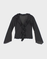 Y2k 00s To The Max! Mesh Ruffle Top - XS