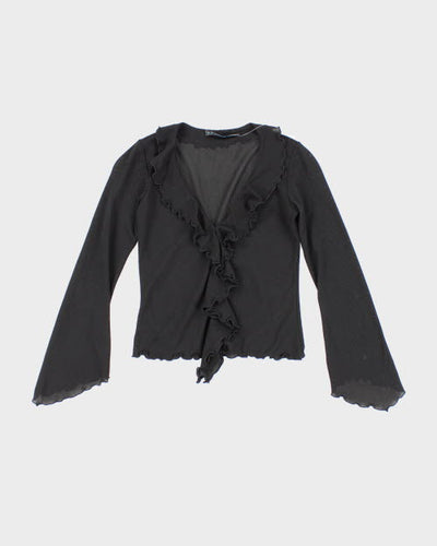 Y2k 00s To The Max! Mesh Ruffle Top - XS