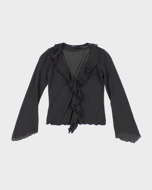 Y2k 00s To The Max! Mesh Ruffle Top - XS