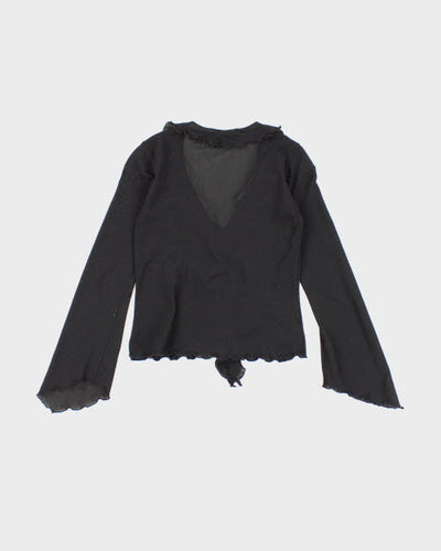 Y2k 00s To The Max! Mesh Ruffle Top - XS
