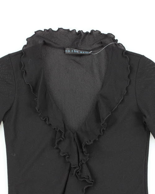 Y2k 00s To The Max! Mesh Ruffle Top - XS