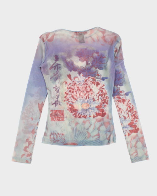Y2k 00s Oscar Leopold Mesh Top - S
