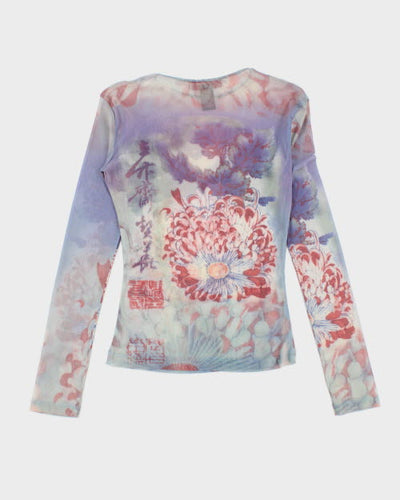 Y2k 00s Oscar Leopold Mesh Top - S