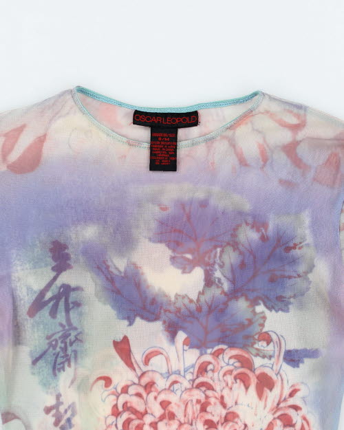 Y2k 00s Oscar Leopold Mesh Top - S