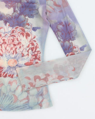 Y2k 00s Oscar Leopold Mesh Top - S