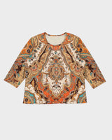 Y2k 00s Paisley Pattern Mesh Top - L