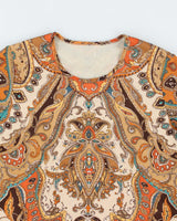 Y2k 00s Paisley Pattern Mesh Top - L
