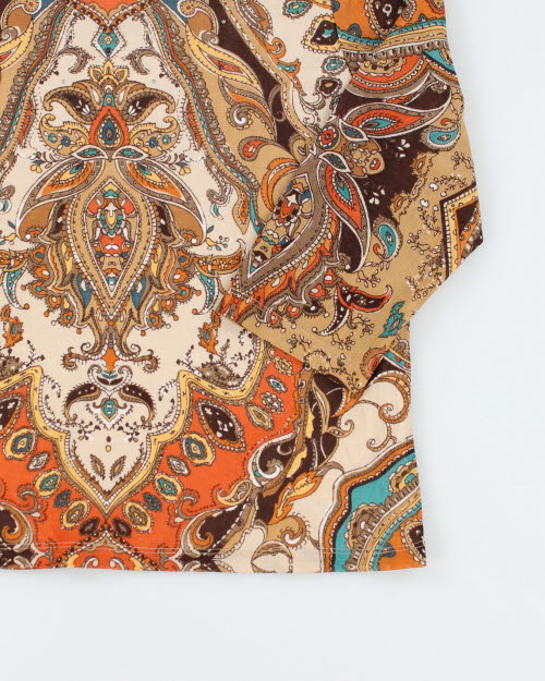 Y2k 00s Paisley Pattern Mesh Top - L