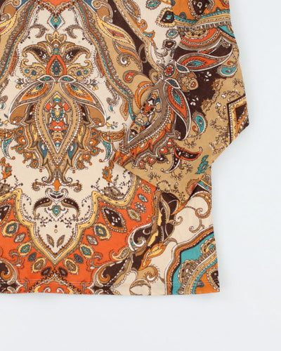 Y2k 00s Paisley Pattern Mesh Top - L