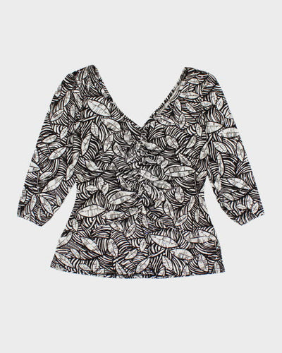 Y2k 00s Joseph Ribkoff Ruched Sparkly Top - M
