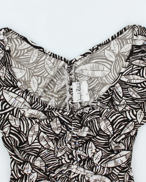 Y2k 00s Joseph Ribkoff Ruched Sparkly Top - M