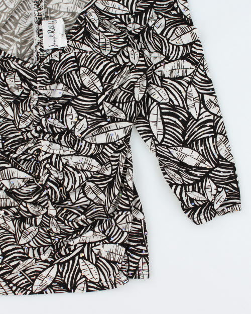 Y2k 00s Joseph Ribkoff Ruched Sparkly Top - M