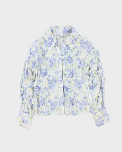 Vintage 00s Fancy Floral Blouse - S