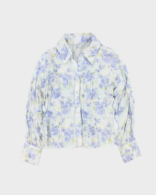 Vintage 00s Fancy Floral Blouse - S